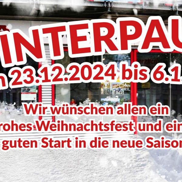 Winterpause 23.12. - 06.01.2025