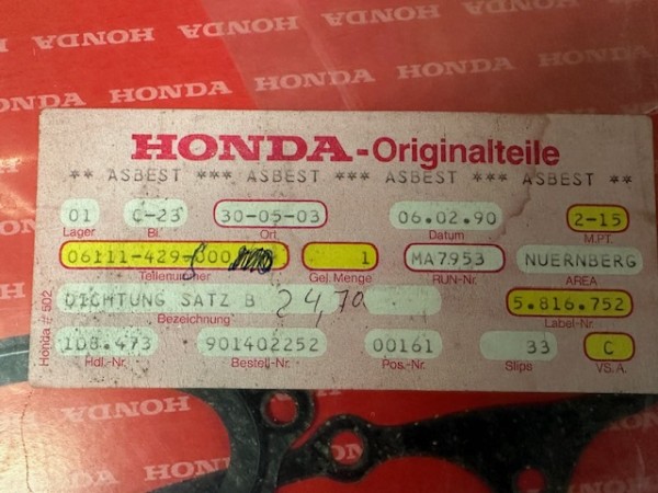 Honda Dichtungssatz A XL500S, XR250R